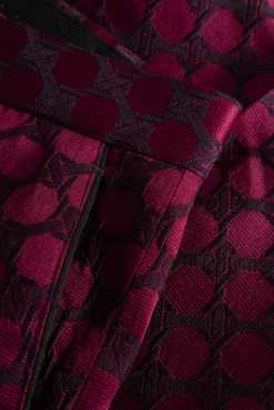 Trousers·Casual Trousers|Twisted Tailor Papatya Slim Fit Burgundy Jacquard Trousers