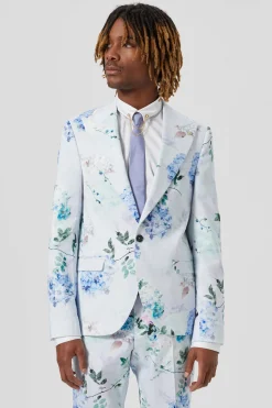 Style·Floral Suits|Style·2 Piece Suits|Twisted Tailor Pickhurst Skinny Fit Blue Floral Cotton Suit