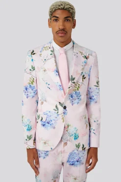Jackets·Floral Jackets|Twisted Tailor Pickhurst Slim Fit Pink Floral Cotton Jacket