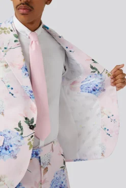 Jackets·Floral Jackets|Twisted Tailor Pickhurst Slim Fit Pink Floral Cotton Jacket