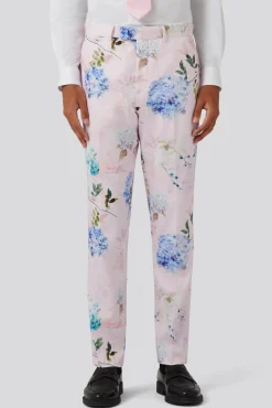 Trousers·Floral Trousers|Twisted Tailor Pickhurst Slim Fit Pink Floral Cotton Trousers