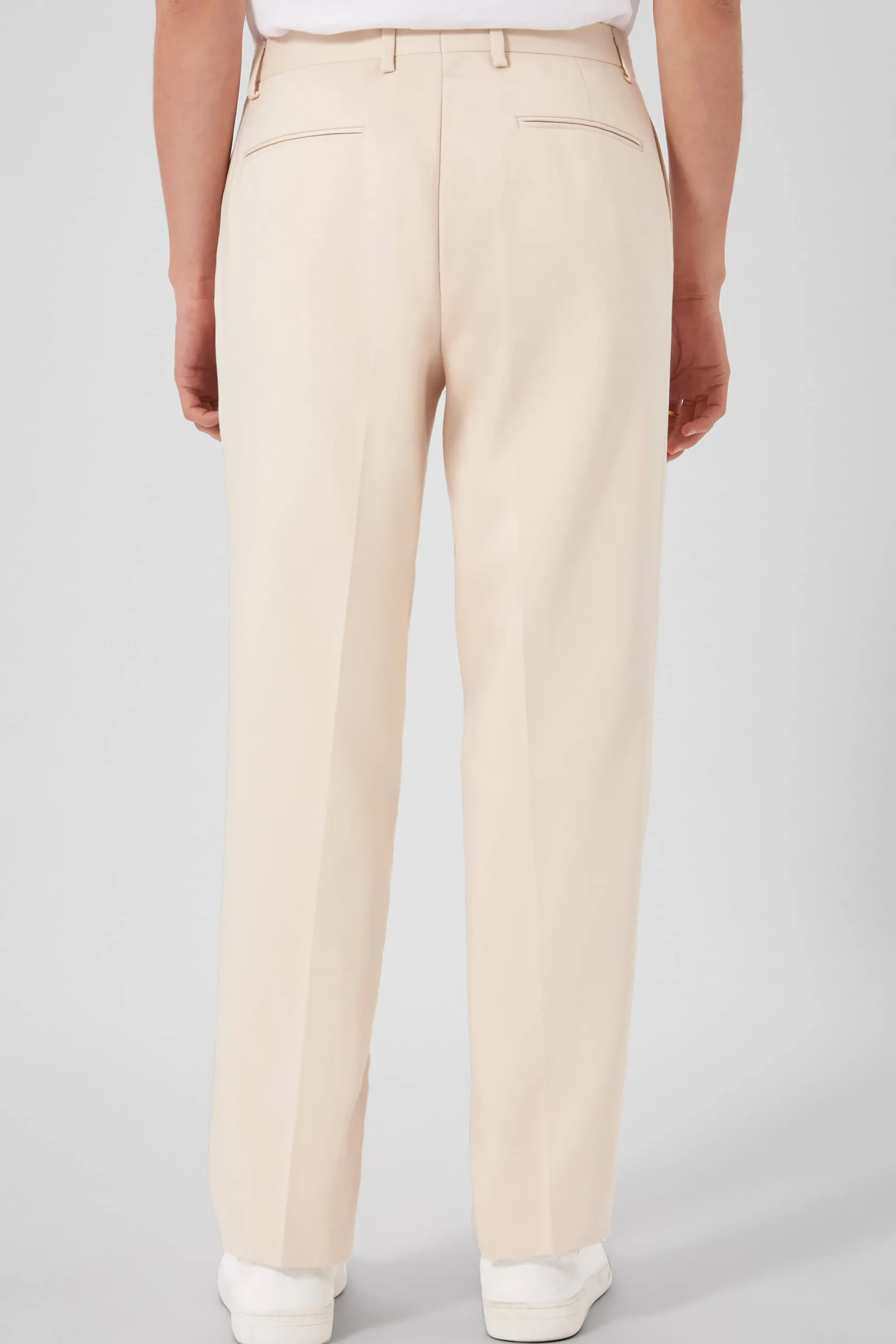 Unisex|Twisted Tailor Pierre Oversized Beige Cotton Trousers