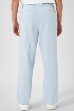 Unisex|Twisted Tailor Pierre Oversized Blue Cotton Trousers