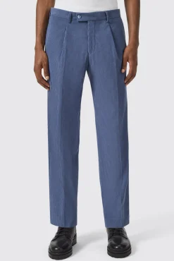 Unisex|Twisted Tailor Pirlo Oversized Blue Corduroy Trouser