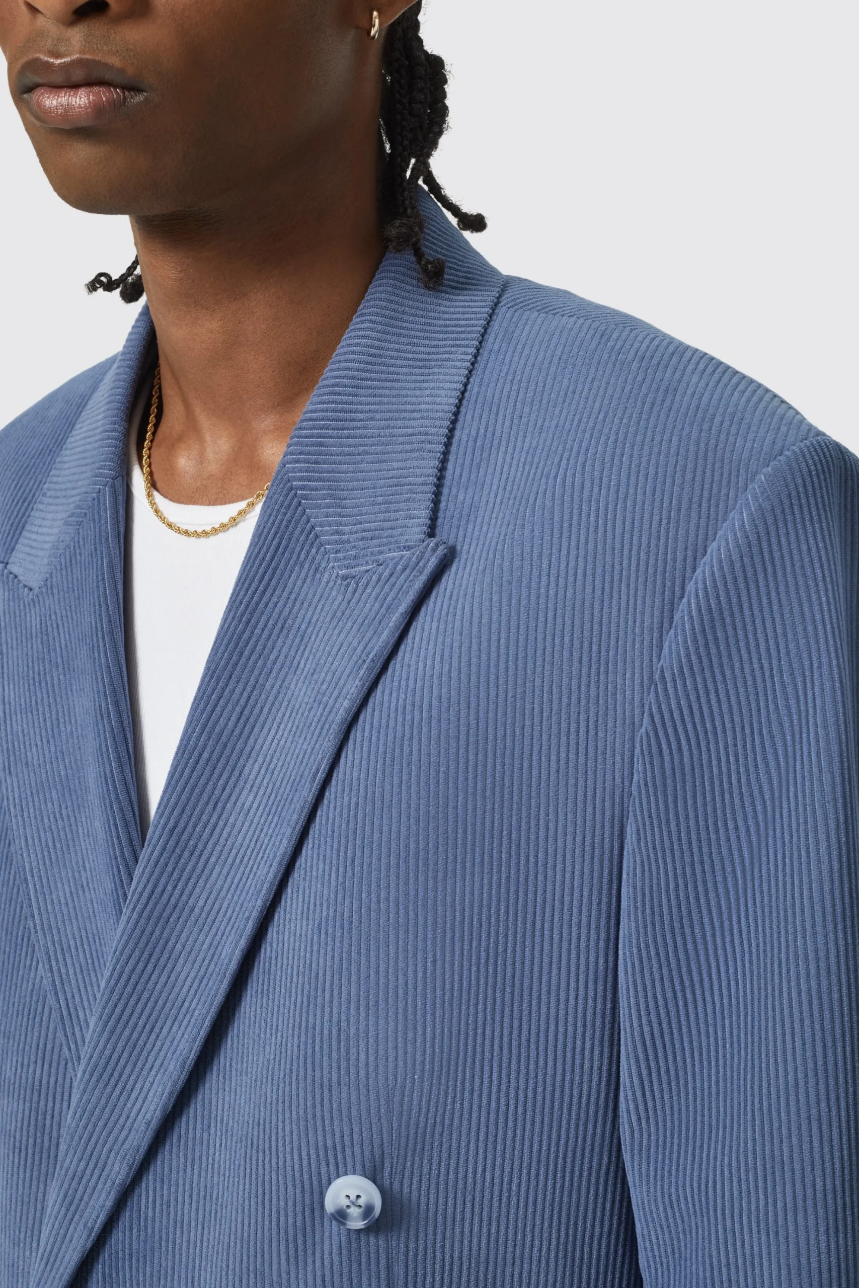 Unisex|Style·Double Breasted Suits|Twisted Tailor Pirlo Oversized Double Breasted Blue Corduroy Suit