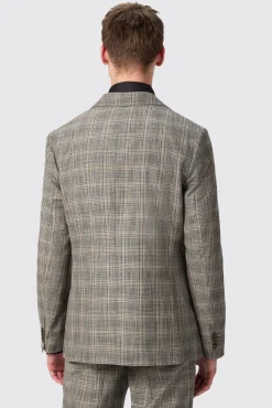 Jackets·Work Jackets|Twisted Tailor Plunkett Slim Fit Grey Check Double Breasted Jacket