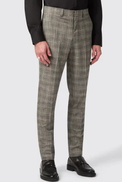 Trousers·Work Trousers|Trousers·Casual Trousers|Twisted Tailor Plunkett Slim Fit Grey Check Trousers