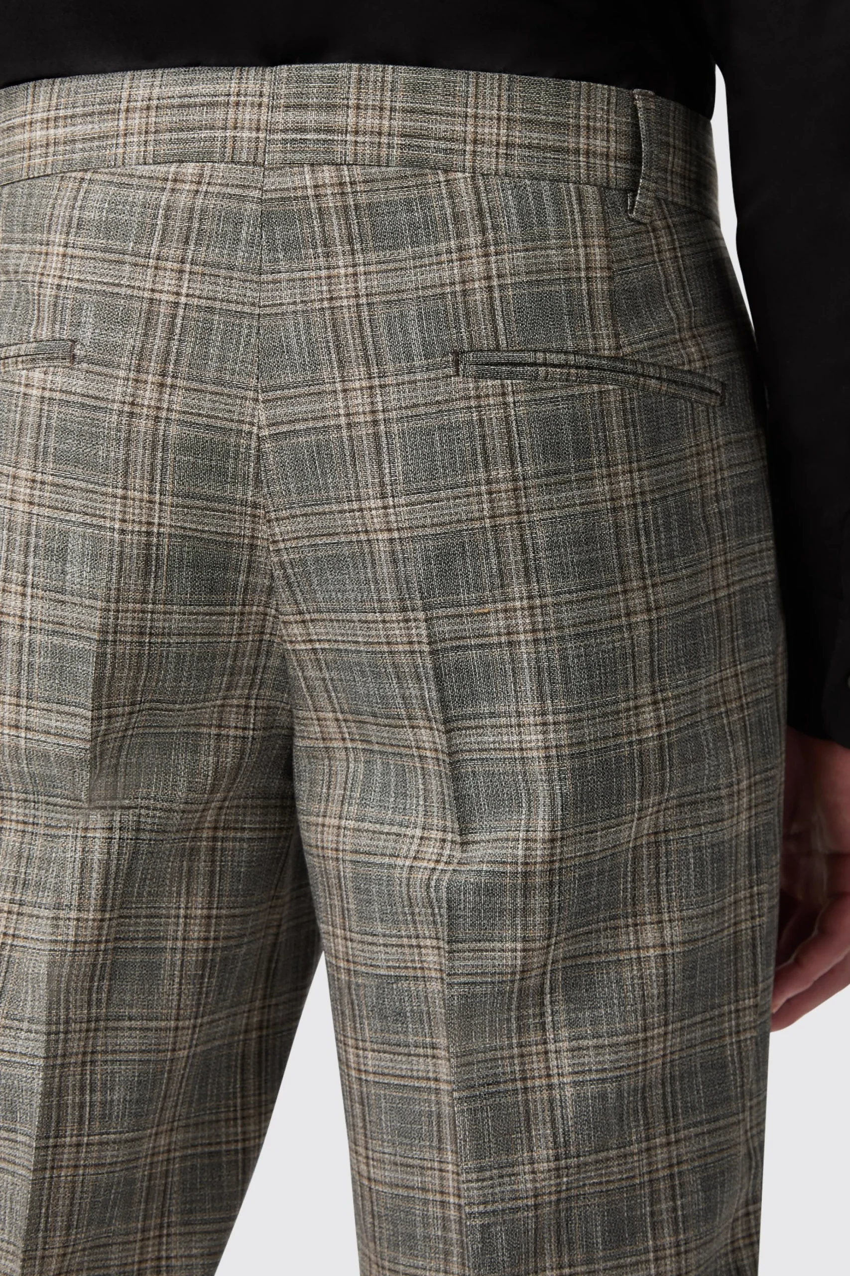 Trousers·Work Trousers|Trousers·Casual Trousers|Twisted Tailor Plunkett Slim Fit Grey Check Trousers