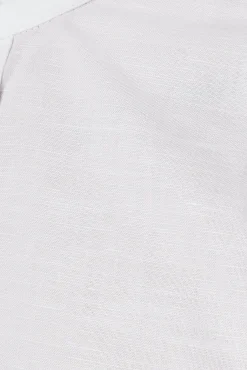 Style·Premium Shirts|Style·Everyday Essentials|Twisted Tailor Saunders Slim Fit Grandad Collar White Linen Shirt