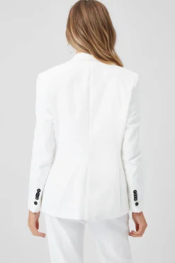 Woman|Twisted Tailor Sian Skinny Fit White Cotton Suit