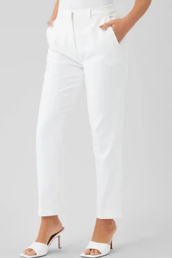 Woman|Twisted Tailor Sian Skinny Fit White Cotton Trousers
