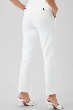 Woman|Twisted Tailor Sian Skinny Fit White Cotton Trousers
