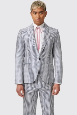 Jackets·Casual Jackets|Twisted Tailor Siorek Slim Fit Navy Jacquard Jacket