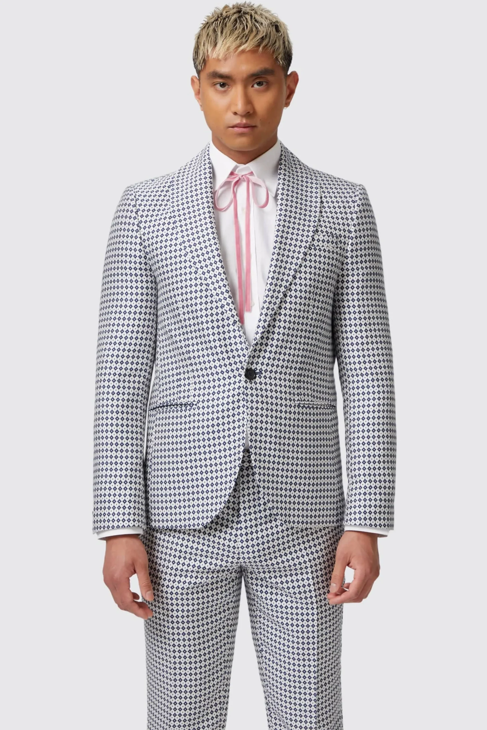 Jackets·Casual Jackets|Twisted Tailor Siorek Slim Fit Navy Jacquard Jacket