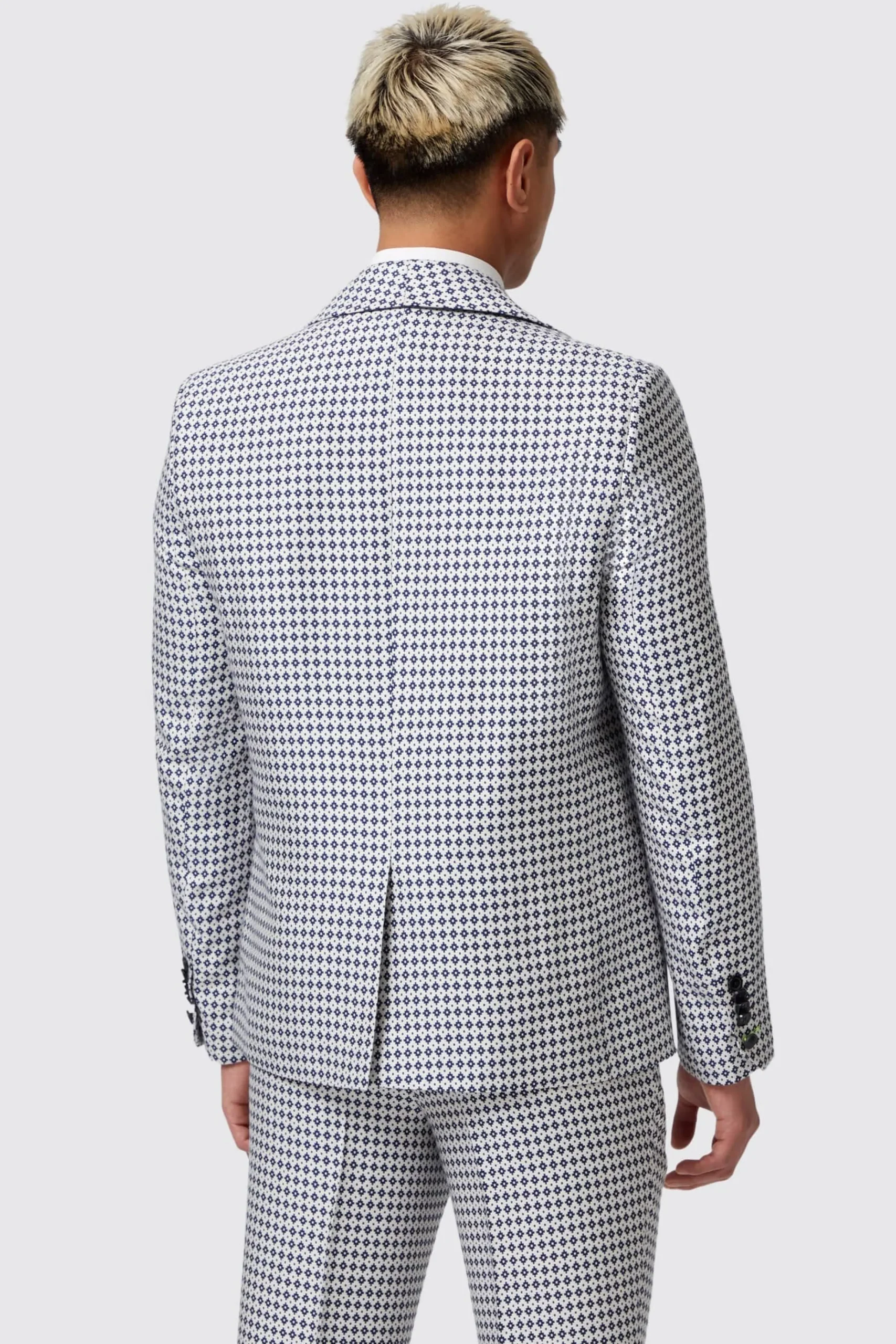Jackets·Casual Jackets|Twisted Tailor Siorek Slim Fit Navy Jacquard Jacket