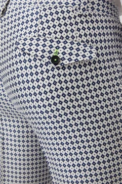 Trousers·Party Trousers|Twisted Tailor Siorek Slim Fit Navy Jacquard Trousers