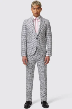 Trousers·Party Trousers|Twisted Tailor Siorek Slim Fit Navy Jacquard Trousers