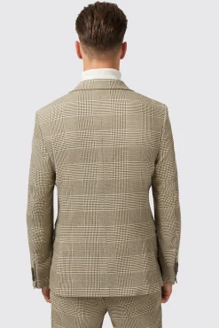 Jackets·Work Jackets|Twisted Tailor Strauss Slim Fit Neutral Check Jacket