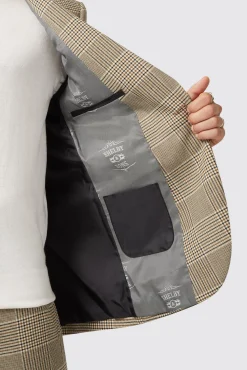 Jackets·Work Jackets|Twisted Tailor Strauss Slim Fit Neutral Check Jacket