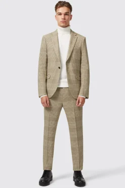 Trousers·Casual Trousers|Trousers·Work Trousers|Twisted Tailor Strauss Slim Fit Neutral Check Trouser