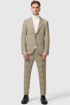 Style·Check Suits|Style·2 Piece Suits|Twisted Tailor Strauss Slim Fit Neutral Check Suit
