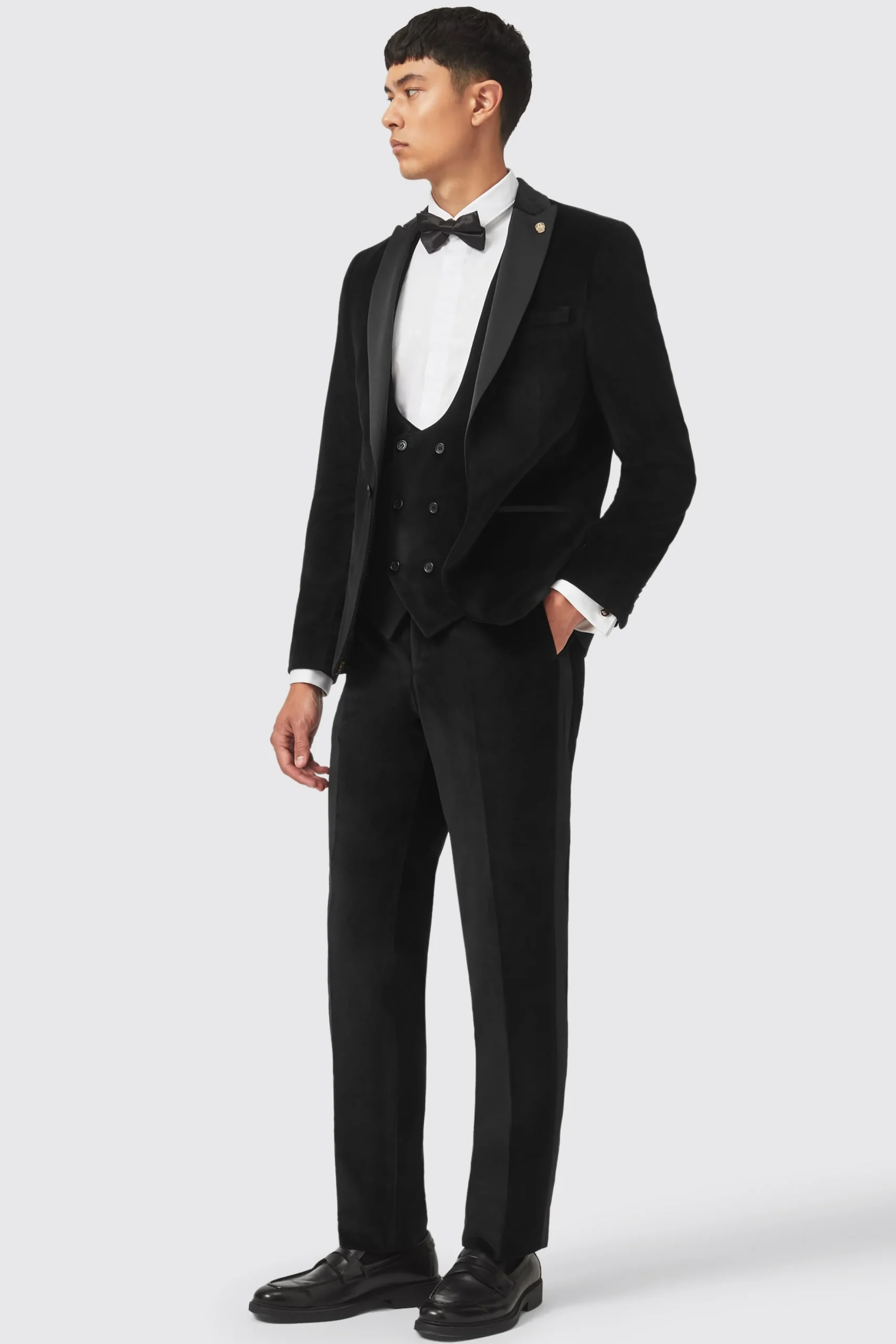 Style·3 Piece Suits|Style·Tuxedos|Twisted Tailor Sylvester Skinny Fit Black Velvet Tuxedo Suit