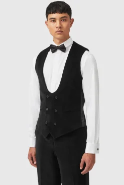 Style·3 Piece Suits|Style·Tuxedos|Twisted Tailor Sylvester Skinny Fit Black Velvet Tuxedo Suit