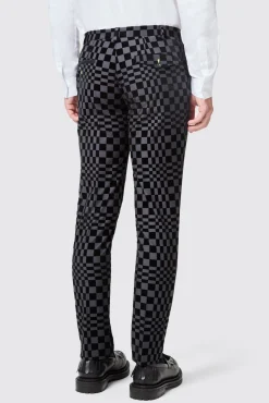 Trousers·Party Trousers|Twisted Tailor Tiber Skinny Fit Grey Check Tuxedo Trousers