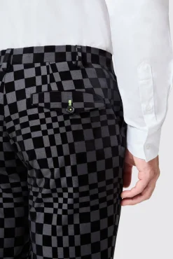 Trousers·Party Trousers|Twisted Tailor Tiber Skinny Fit Grey Check Tuxedo Trousers
