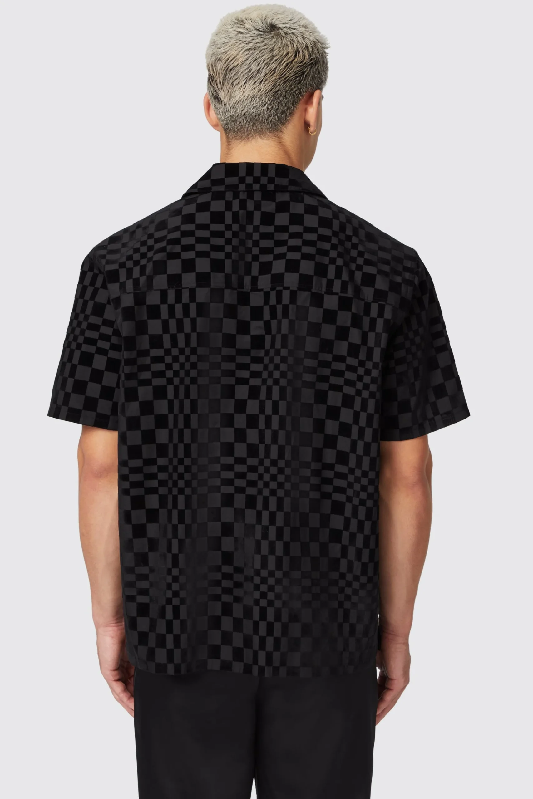 Occasion·Casual Shirts|Occasion·Party Shirts|Twisted Tailor Tiber Slim Fit Black Check Short Sleeve Shirt