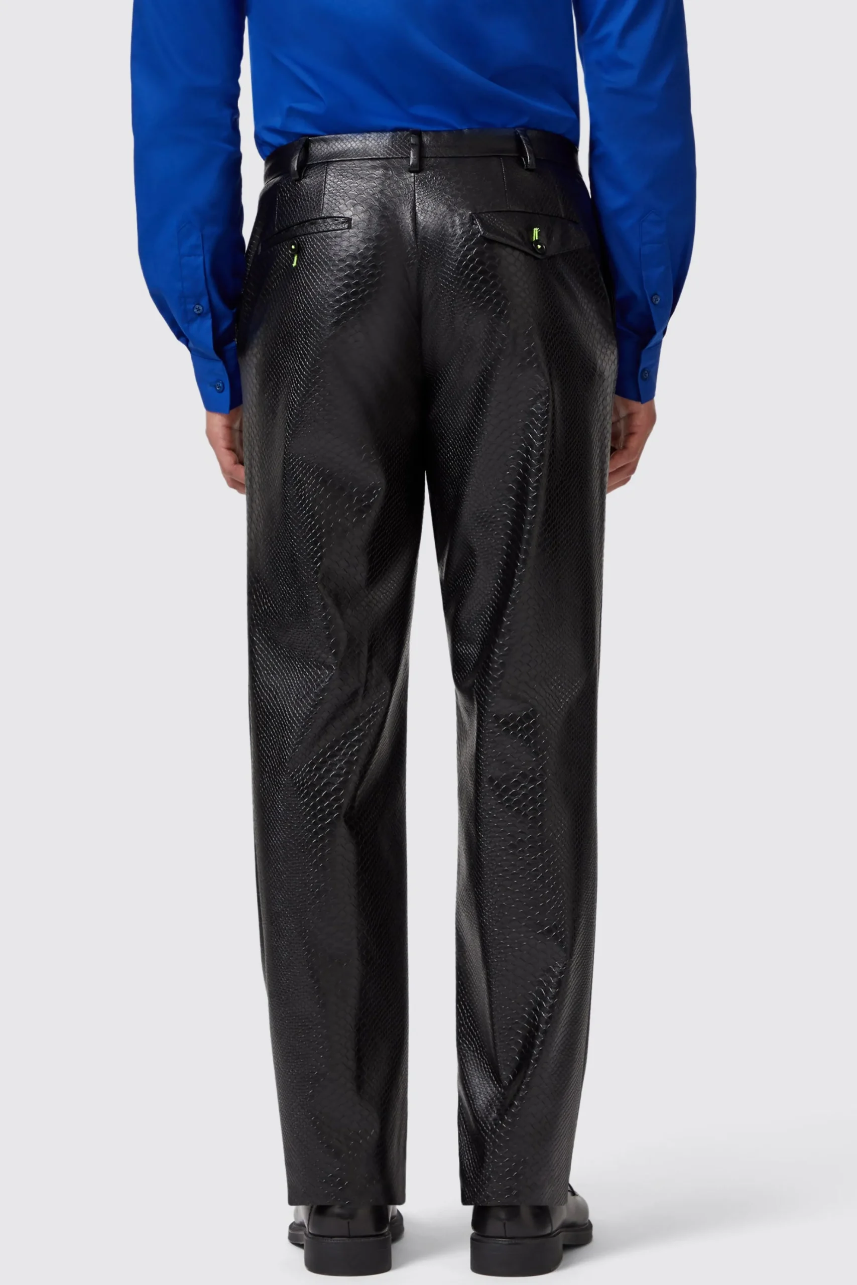 Trousers·Party Trousers|Twisted Tailor Trinity Slim Fit Faux Leather Snakeskin Trousers