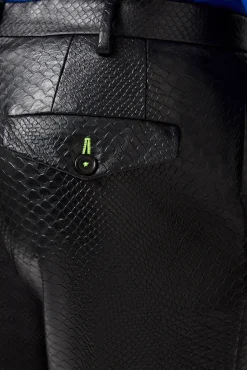 Trousers·Party Trousers|Twisted Tailor Trinity Slim Fit Faux Leather Snakeskin Trousers