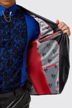 Style·2 Piece Suits|Style·Bold Prints|Twisted Tailor Trinity Slim Fit Faux Leather Snakeskin Suit