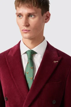 Jackets·Work Jackets|Twisted Tailor Waugh Slim Fit Burgundy Corduroy Double Breasted Jacket