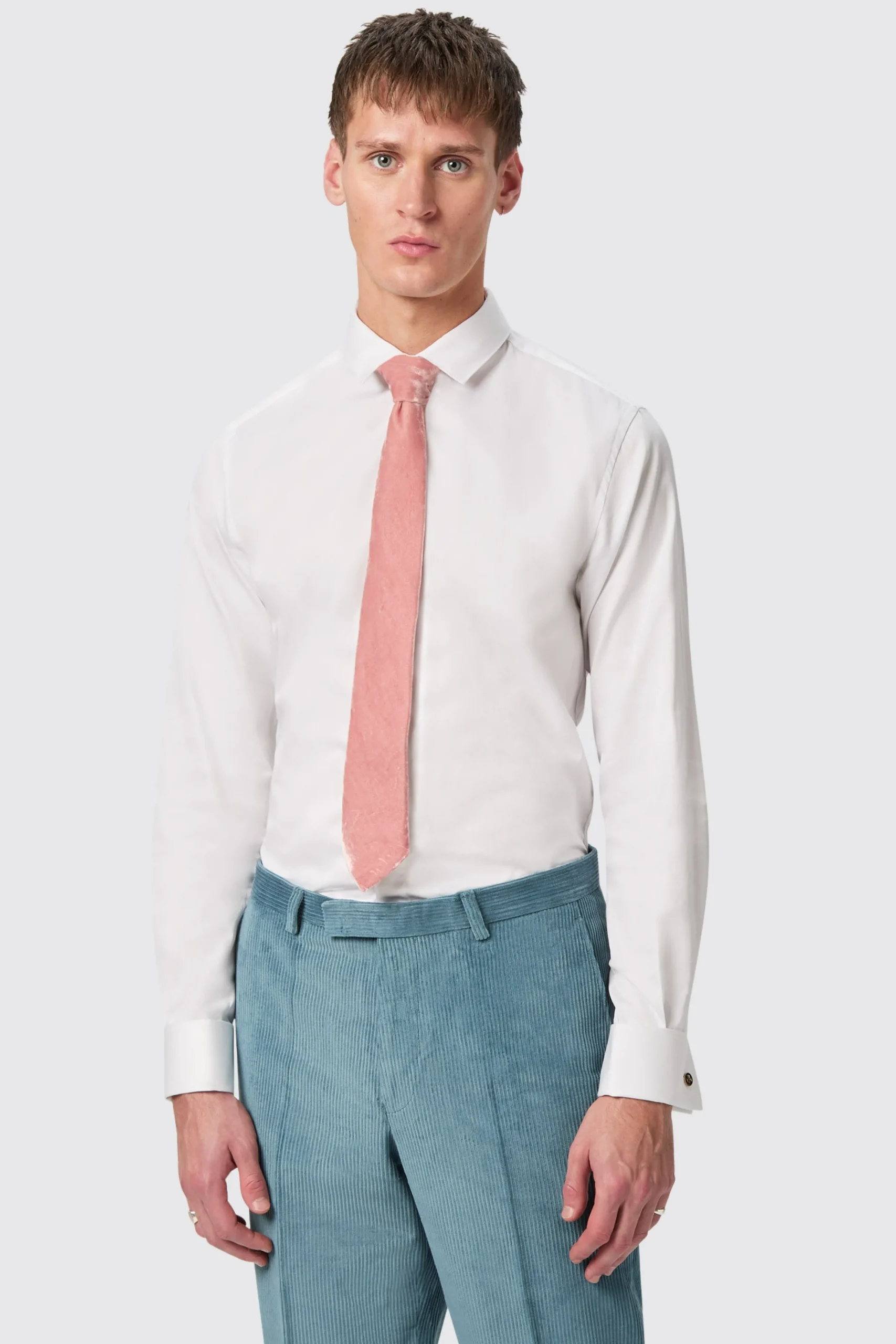 Style·Patterned Shirts|Style·Plain Shirts|Twisted Tailor Westwood Skinny Fit White Double Cuff Cotton Shirt With Cufflinks