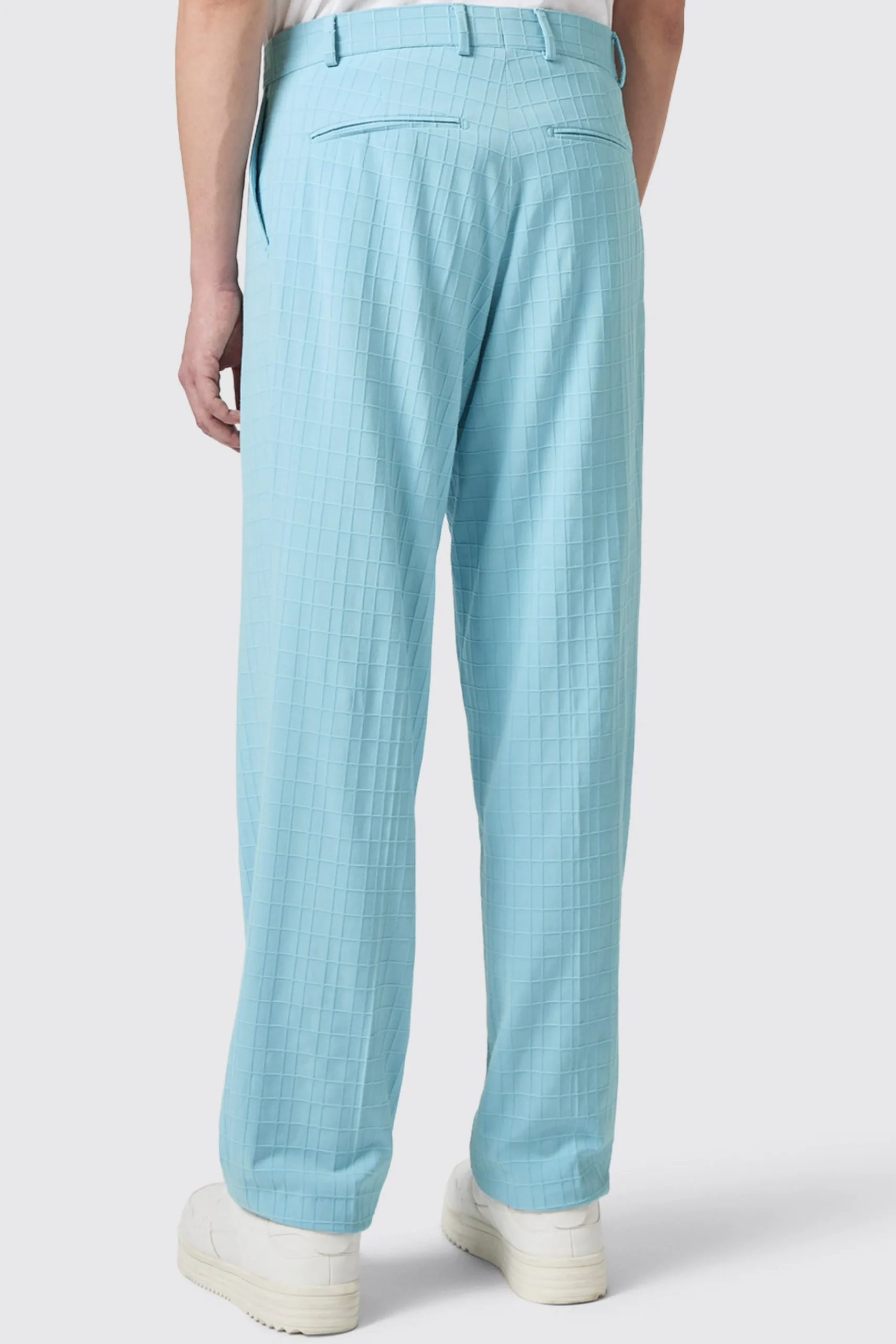 Trousers·Casual Trousers|Unisex|Twisted Tailor Zidan Oversized Blue Jacquard Trousers