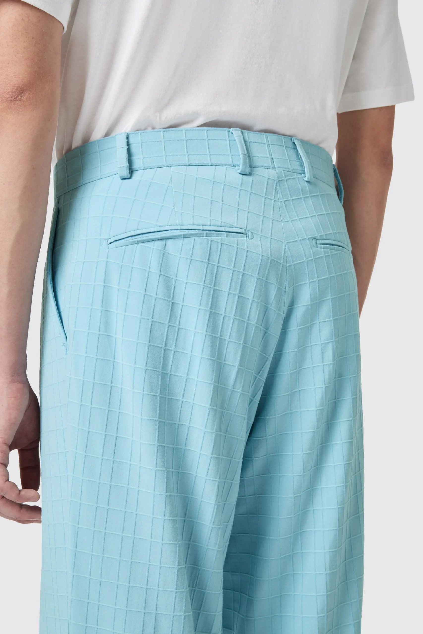 Trousers·Casual Trousers|Unisex|Twisted Tailor Zidan Oversized Blue Jacquard Trousers