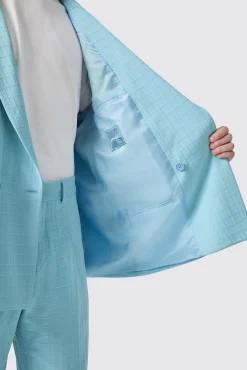 Unisex|Style·Plain Suits|Twisted Tailor Zidan Oversized Blue Jacquard Double Breasted Suit